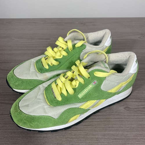 Suede Running Shoes Lime Green Size 6 
