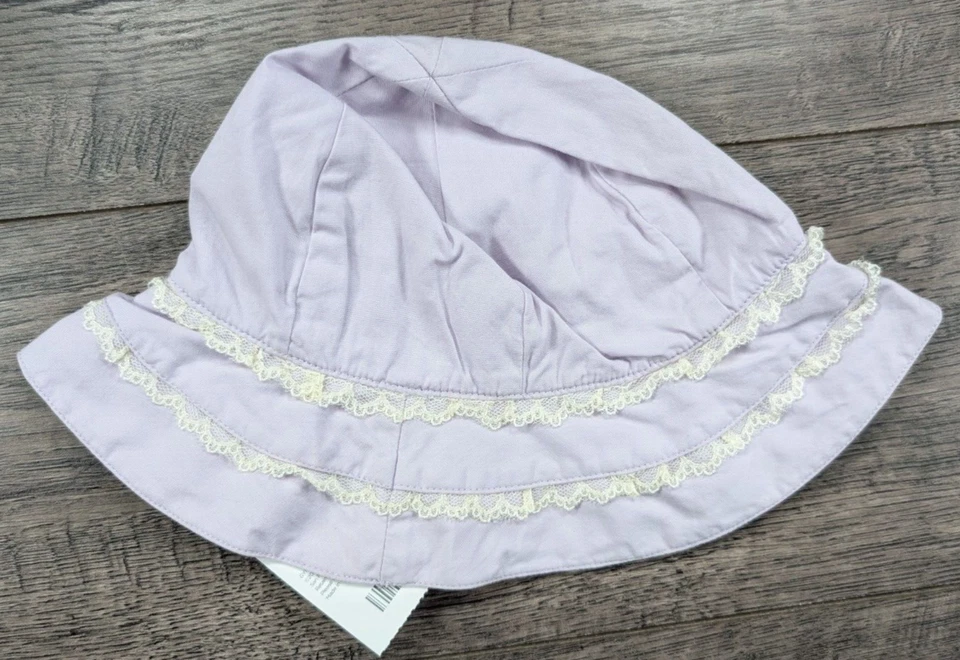 Baby Girl Clothes New Gymboree 6-12 Month Lavender Pocket Full Posies Sun Hat - Image 2 of 2