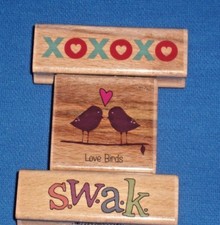 Vintage Kollette Hall Shara Coyle Valentine Rubber Stamp Lot 3 Craft Supplies