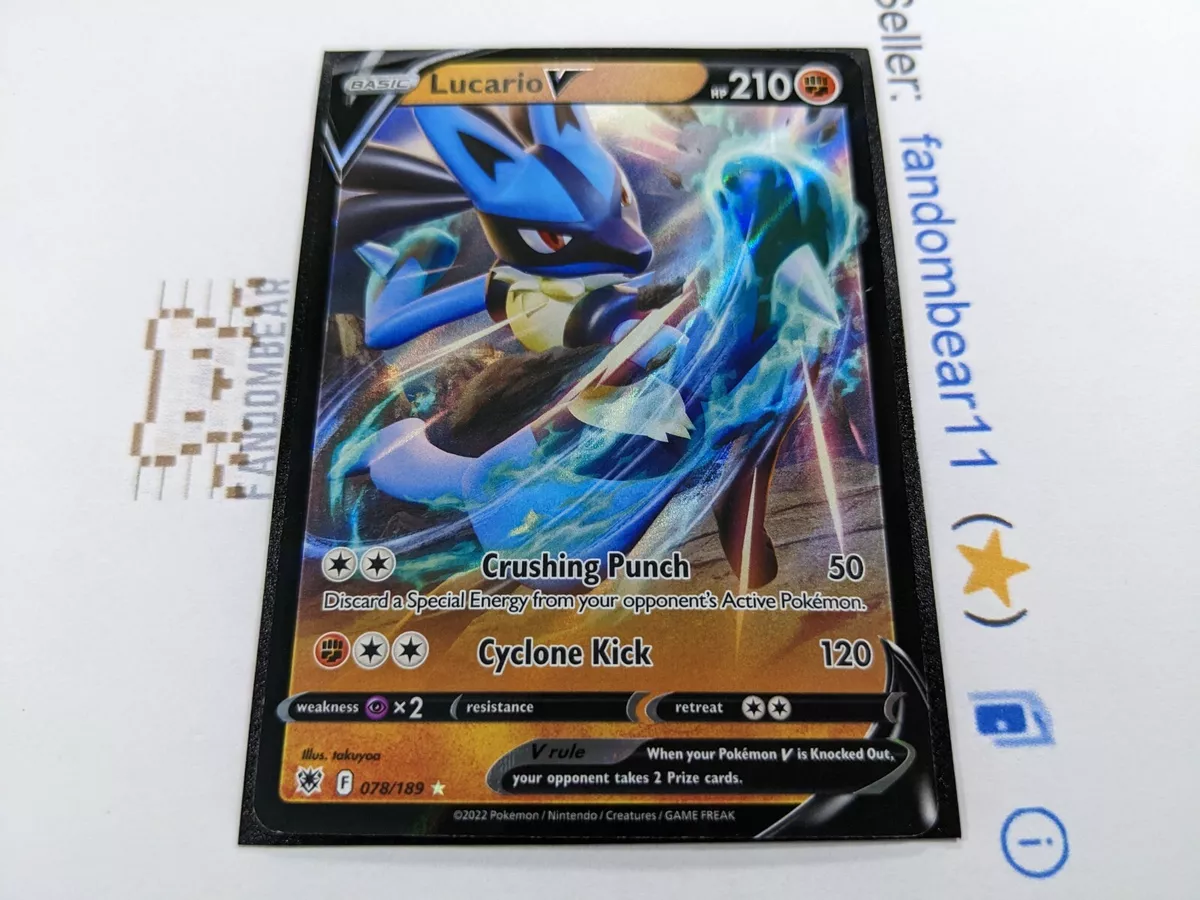 Lucario V 078/189 Ultra Rare Pokemon Card (SWSH Astral Radiance) +  TitanCards® Toploader : : Toys