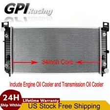 2370 34'' Radiator For Chevy Silverado 1500 2500 Suburban Tahoe 4.8 5.3 6.0 6.2L