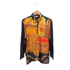 Hermes 1992 Vintage Silk Cashmere Print Shirt Festival des Amazones Size M