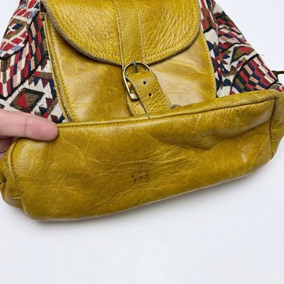 Moroccan Leather Kilim Woven Tapestry Drawstring Backpack Moroccan Leather Kilim Woven Tapestry Drawstring Backpack | eBay main image 3