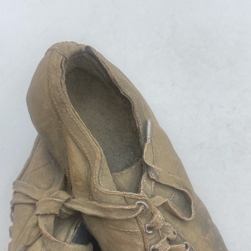 Vintage Mini Bronzed Brown Old Fashioned Baseball Cleats Statue 7" W - Picture 7 of 13