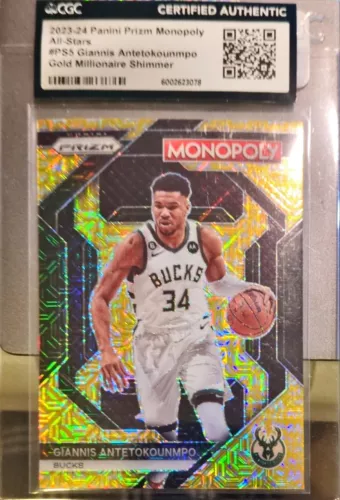 2023-24 Monopoly Gold Millionaire Shimmer #PS5 Giannis Antetokounmpo 315/500 CGC