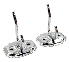 NOS!  Set of 2 Vintage 1950’s Autoyre Bath/Kitchen Polished Chrome Double Hooks