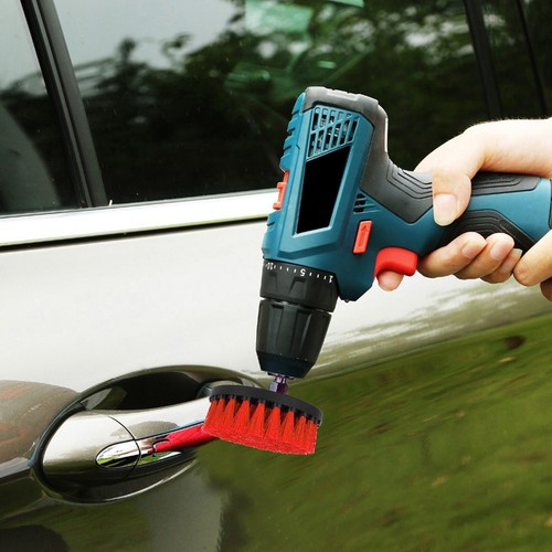 3Pcs Car Wheel Tire Rim Scrub Cleaning Brush Drill Kit Wash washing