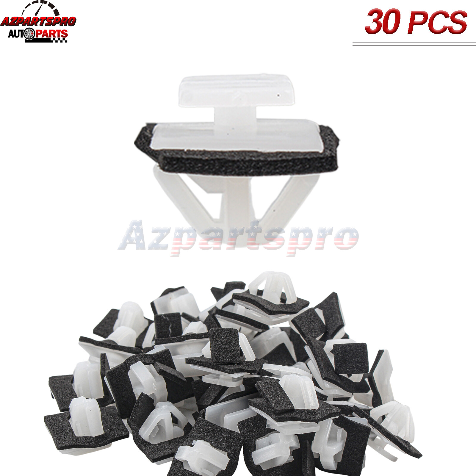 30x Body Side Moulding Clip With Sealer For Hyundai Kia 87756-2E000 White Nylon