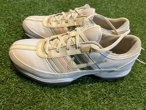 NIKE AIR Women Golf Cleats Size 9.5 White Pink Green Sport Athletic 317466-122 - Picture 3 of 12