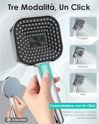 Soffione Doccia Anticalcare, Doccino per Doccia Alta Pressione, Doccetta Grande - Foto 3 di 6