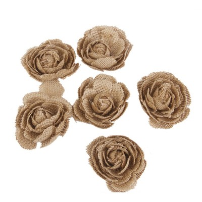  6 PCS Rosenblume Sackleinen-Rosen-Hochzeitsdekoration Sackblumen Zum Basteln