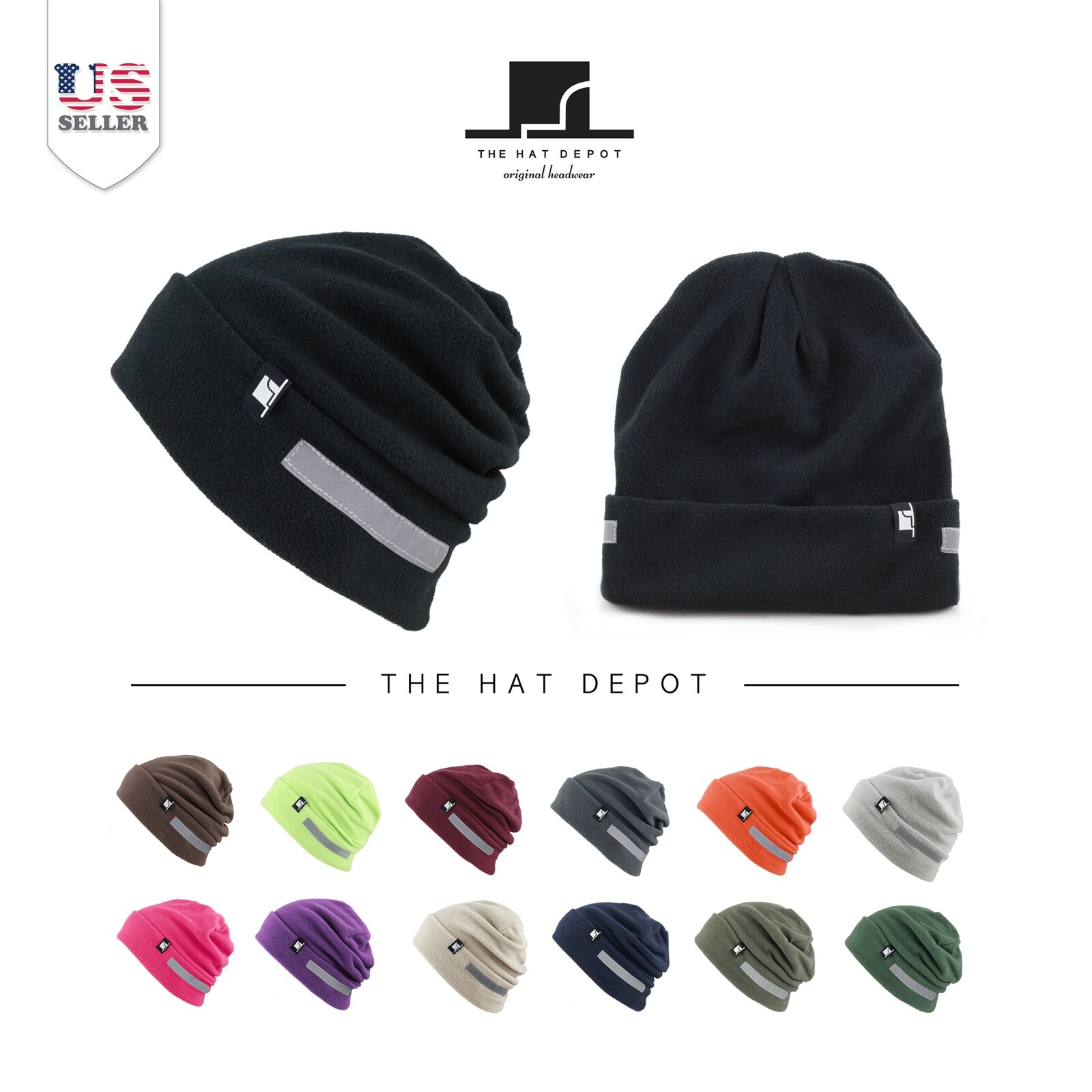 Beanie hat - Winter Hat Fleece Beanie Hat WITH Reflective Safety 2013-image