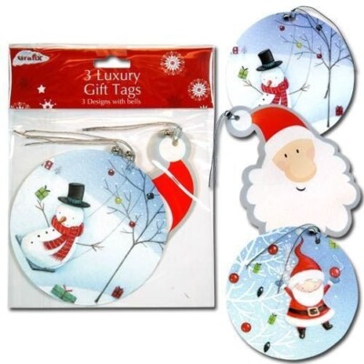 Cute Christmas and Holiday Gift Tags 3 Designs with Bells 4 packages included !