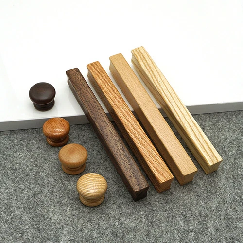 2Pcs Natural Wood Cabinet Knob Door Furniture Drawer Cupboard Pull Handle Knobs - Picture 2 of 18