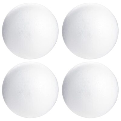 	4-Pack Solid Foam Balls for Crafts 5 Inch White Polystyrene Spheres	