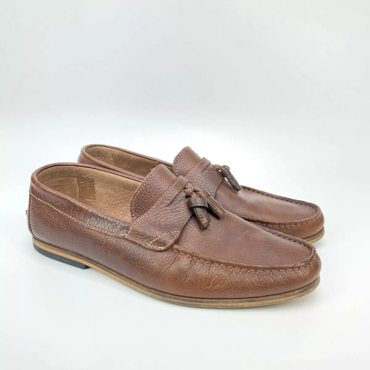 River Brown Leather Loafers Casual Slippers Mens 42 / 9 | eBay