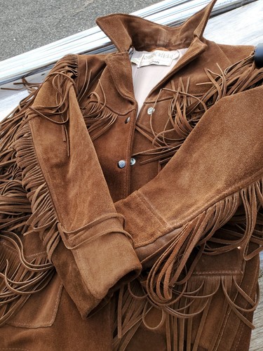 Schott RANCHER Vintage sublime leather Suede Jacket wo SZ 12 fringed made In USA - Picture 12 of 12