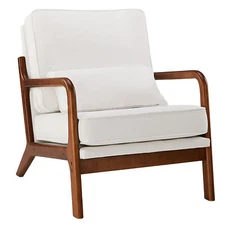Mid-Century Modern Accent Chair w/ Lumbar Pillow ArmChair for Lounge and Reading