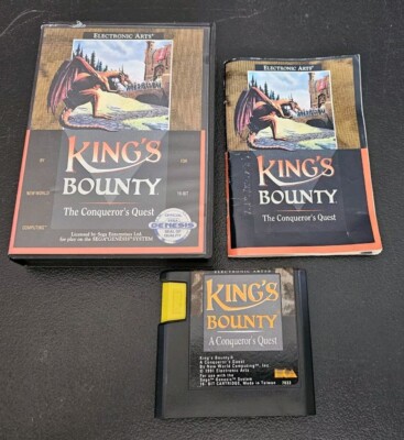 King's Bounty Complete in Box for Sega Genesis Good Condition 