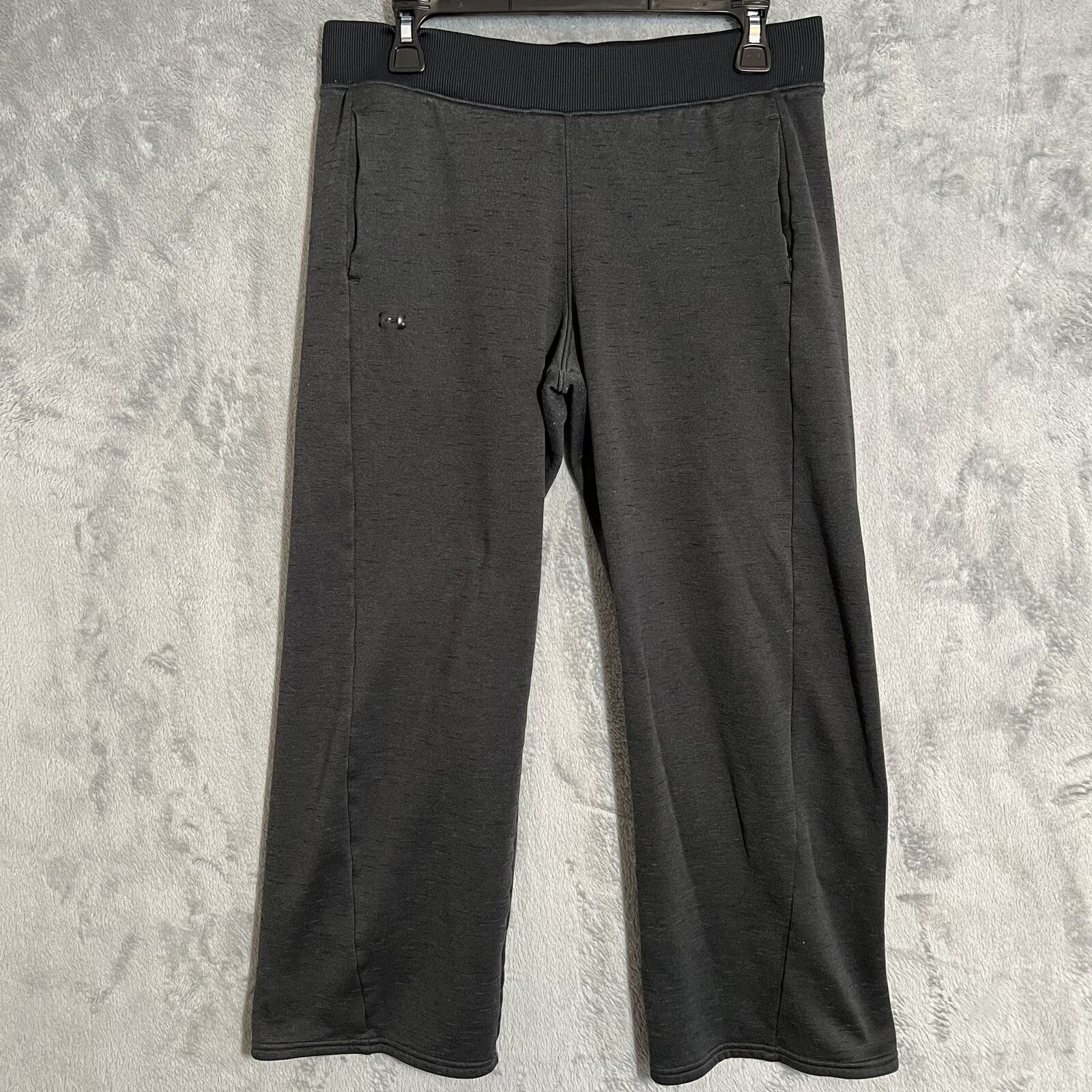Under Armour Coldgear Fleece Open Sweatpants Loose Fit Charcoal Women's Size M