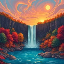 Digital Picture of abstract Beautiful Waterfall printable file