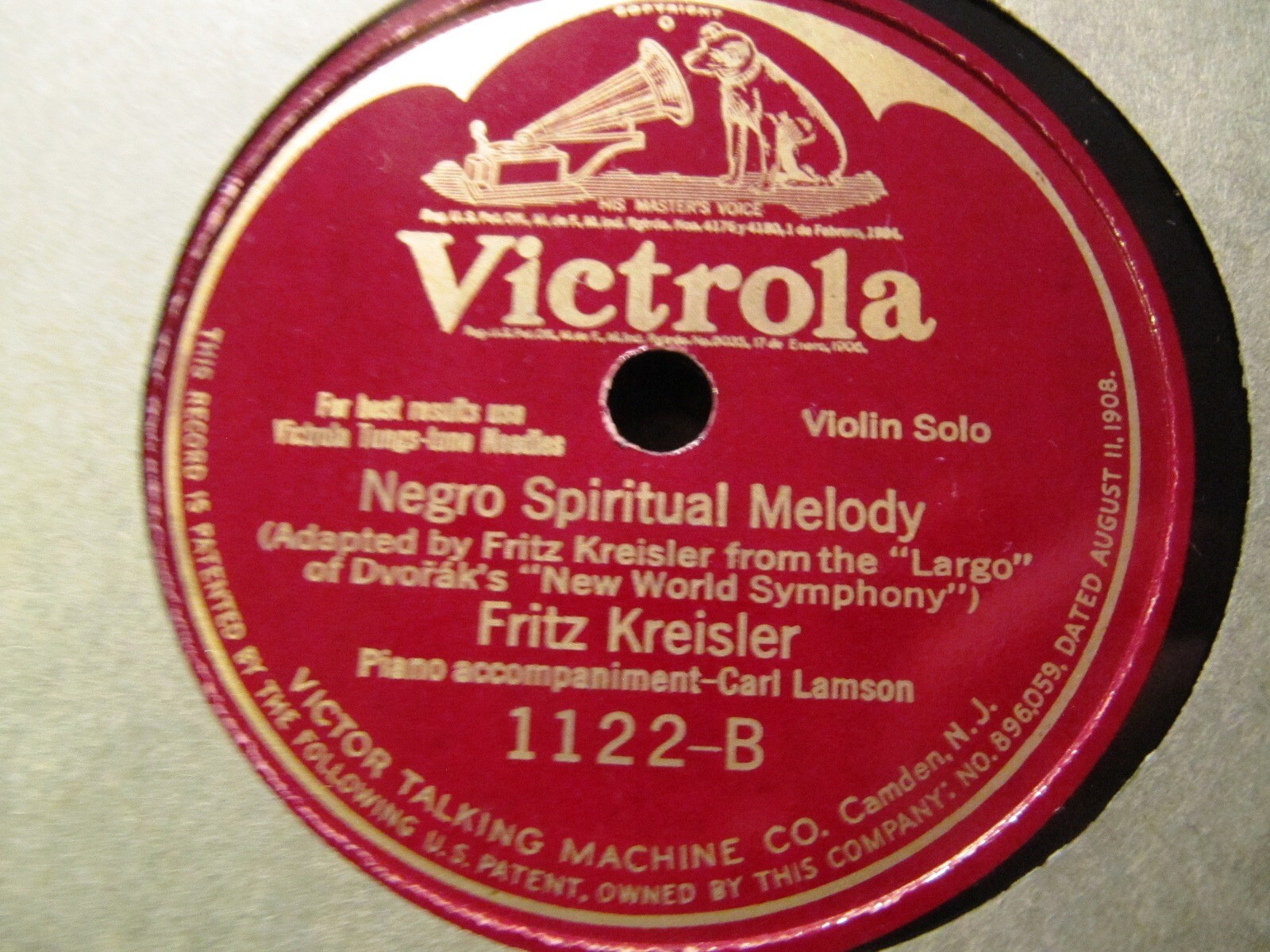 1925 FRITZ KREISLER Violin RUSSIAN Song of the Volga Boatmen/ SPIRITUAL