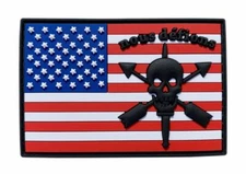 USA Flag Special Operations Nous Defions Patch {PVC Rubber-3.0 X 2.0 inch] NT-2