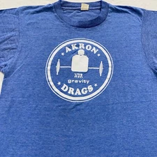 vintage 80s AKRON DRAGS DRAG RACING NDR GRAVITY T-Shirt XS ohio soft thin