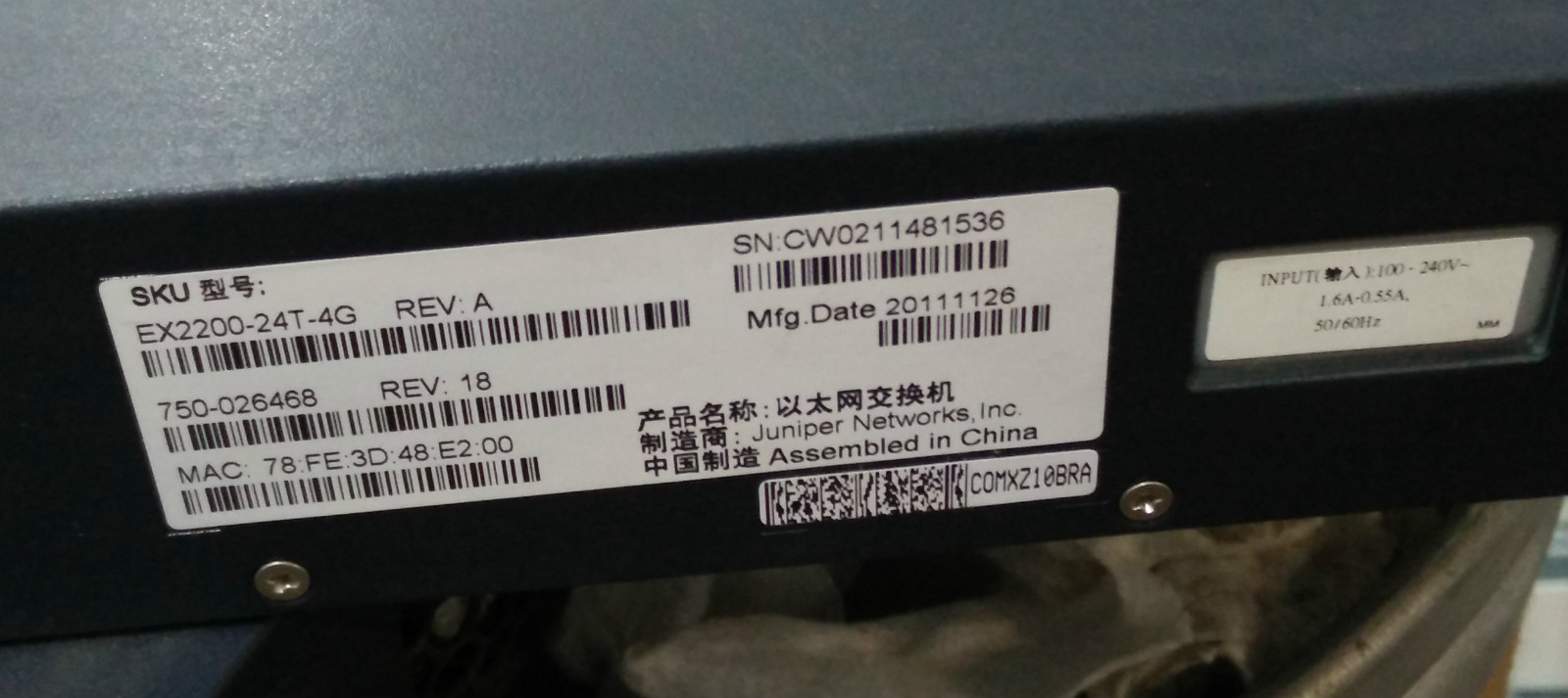 Juniper Networks EX2200-24T-4G EX 2200 series 24-Ports External Switch ...