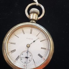 Antique 1909 Elgin pocket watch, Grade 288, Model 5, 18s, 7j, Runs