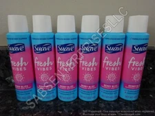 6 Suave FRESH VIBES BERRY BLISS Deodorant Aluminum Free Body Spray 4 oz. NEW