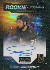 Gage Quinney 2020-21 O-Pee-Chee Platinum Cosmic Rookie RC Autographs  #RGQ /75!