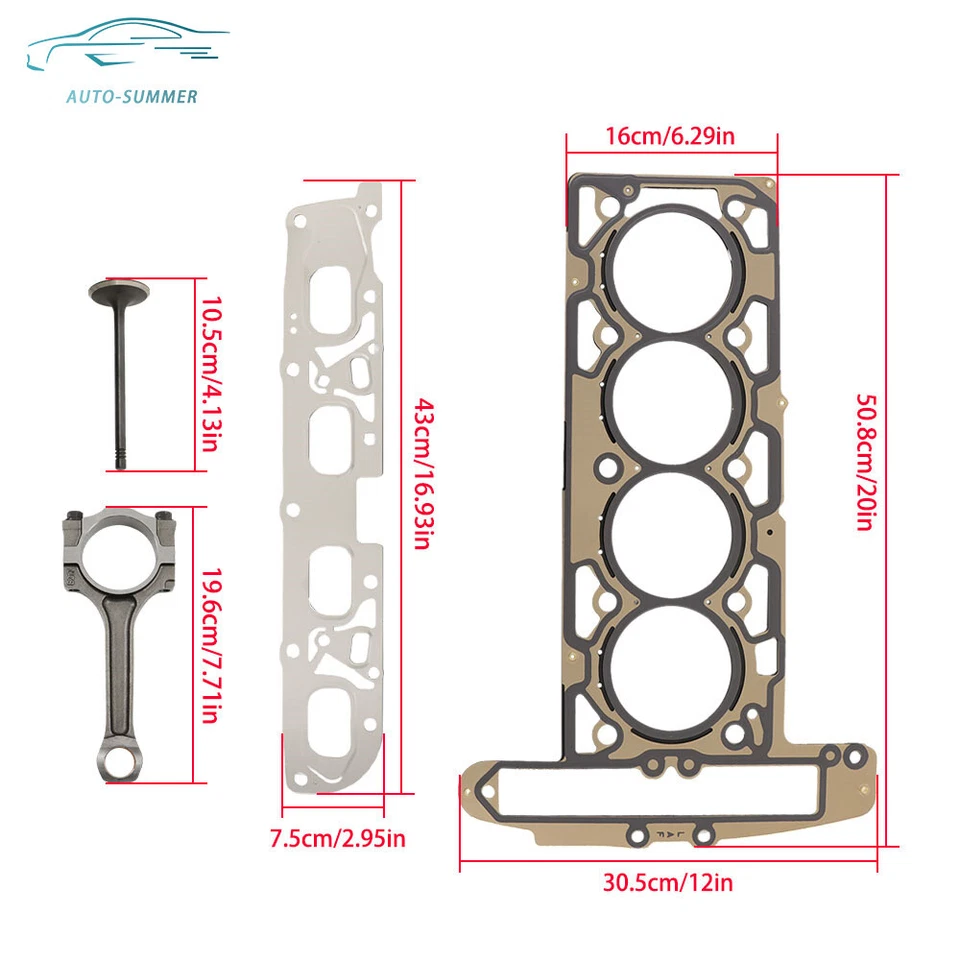 Kit de sellos de válvulas de pistones de revisión de motor para Buick Chevrolet GMC 06-17 Foto 2 de 4