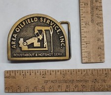 AREA OILFIELD SERVICE, INC. - ROUSTABOUT  HOTSHOT - belt BUCKLE - listing 7182