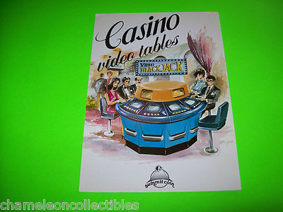CASINO VIDEO TABLES VIDEO BLACK JACK By SUMMIT COIN ORIGINAL SALE FLYER Vintage 