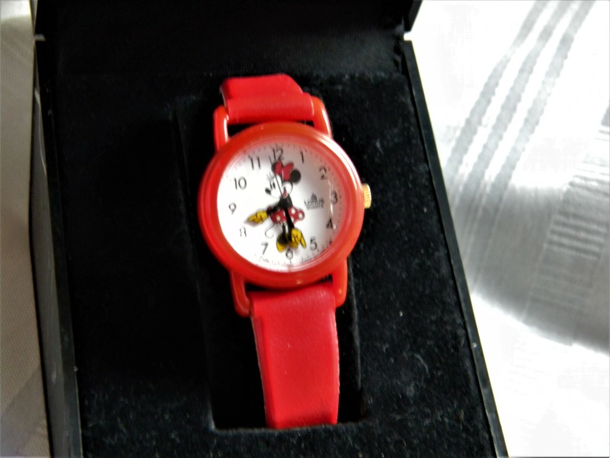 j963 Great Little Minnie Mouse Lorus Quartz Watch in Red | eBay