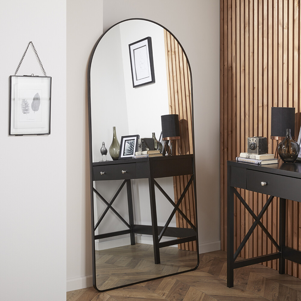 Large Arch-Top Mirror Liberty Arched Shape with Black Frame- H 170 x W 80cm