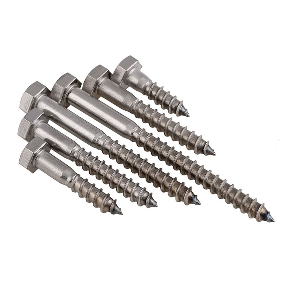 M6 M8 M10 M12 Hexagon Head SelfTapping Screws, A2 Stainless Steel Wood