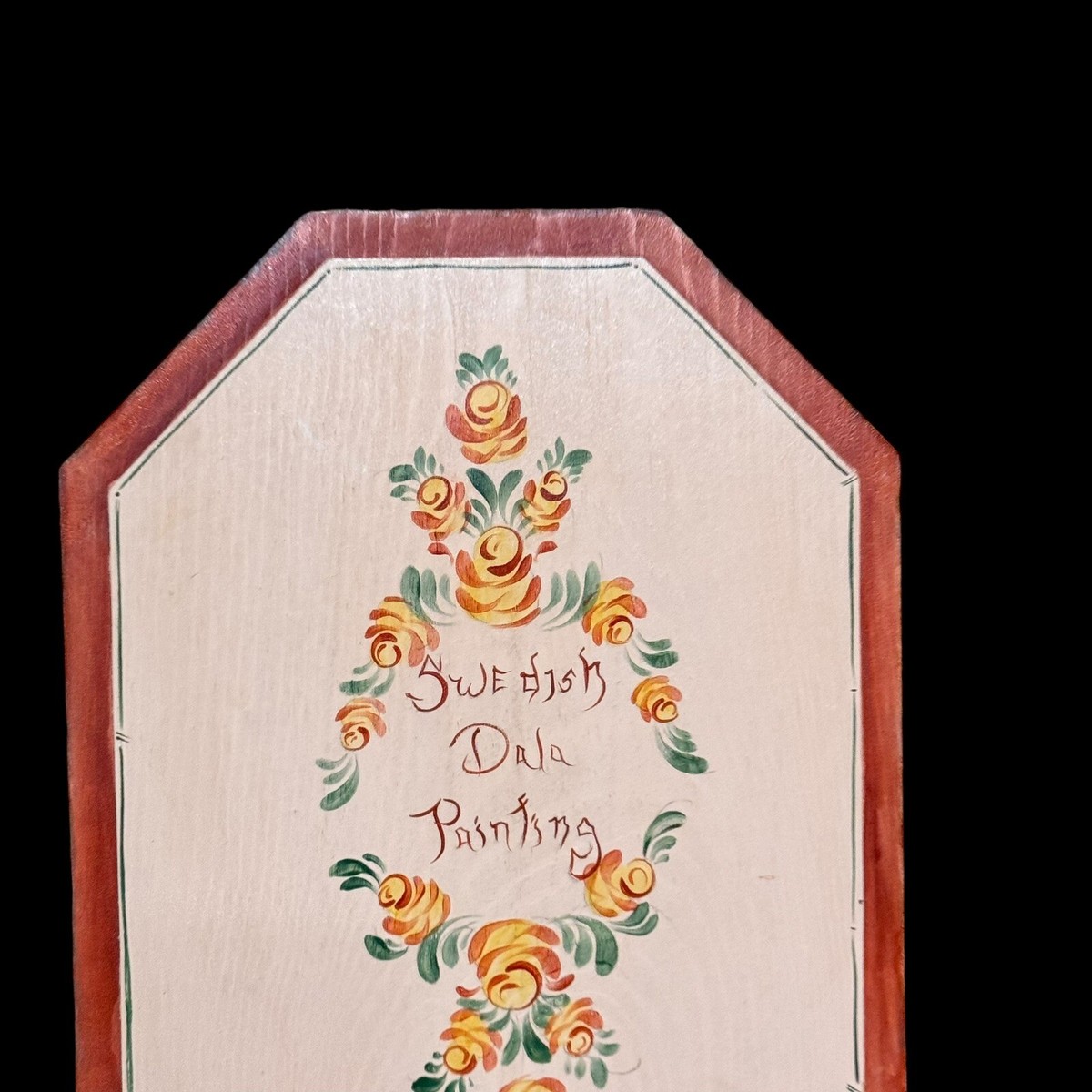 Vintage Swedish Dala Hand-Painted Wooden Box with Lid Nancy Moore