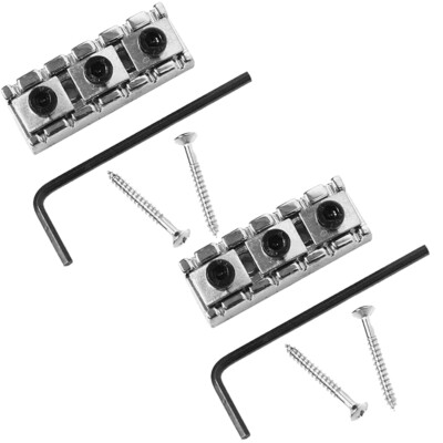 2 Sets Guitar Locking Nut String Lock for Floyd Rose Tremolo Bridge  Silver 43mm