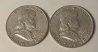 1963 D Franklin Half Dollars 2 Coin Lot –  90% Silver Denver Price below melt