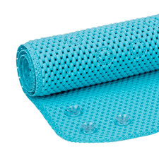 17" X 36" Cushioned Foam Bathtub Mat with Suction Cups, Blue