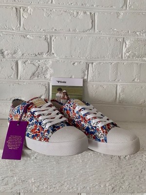 NEW Women s US9 Gola Coaster Liberty WT Floral Low Top Lace-Up Floral Sneakers 