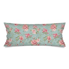 Flowers Lumbar Pillow Cover 14x36 Long Cushion Long 14"x36" , Sage Green