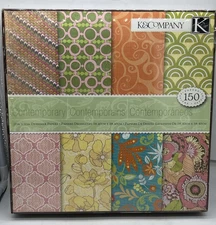 NEW/SEALED K & Company CONTEMPORARY Scrapbook Paper 12x12 150 Sheets (A10)