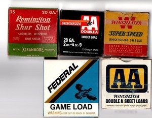LOT OF 5 SHOT SHELL BOXES EMPTY FEDERAL WINCHESTER REMINGTON