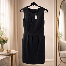 Banana Republic Black Pleated Sleeveless Sheath Dress Size 4