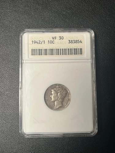1942/1 10C PCGS VF30 - Mercury Dime - Scarce Overdate Variety #383854