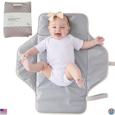 Portable Baby Changing Pad, Waterproof Diaper Mat with Magnetic Latches, Large