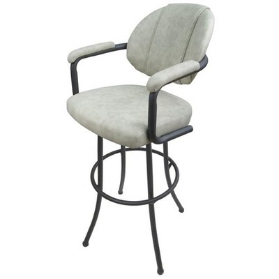 Swivel Bar Stool 30'' Seat - M-70 - Innova Albaster Cream Vinyl - Gray Metal